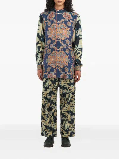 Pierre-louis Mascia Aloe Silk Shirt In Blue