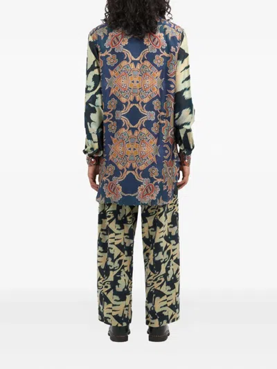 Pierre-louis Mascia Aloe Silk Shirt In Blue