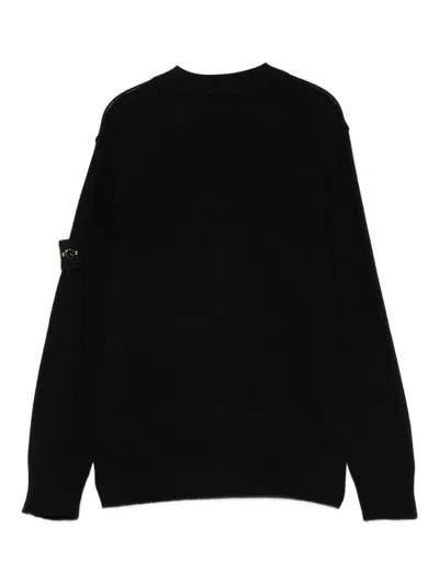 Stone Island Logo-patch Cardigan In Black