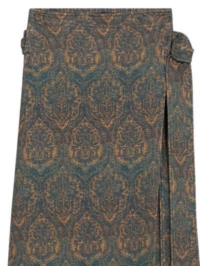 Pierre-louis Mascia Cakesc4 Printed Wool Midi Skirt In Multi