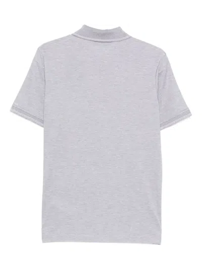 Paul & Shark Short-sleeve Half-zip Polo Shirt In Gray