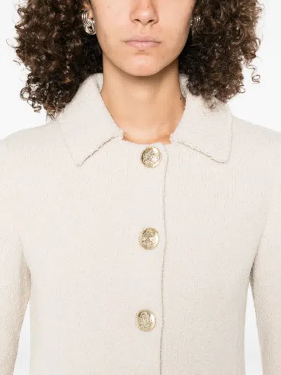 Charlott Single-breasted Flap-pocket Coat In Neutral
