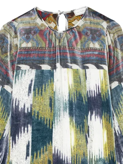 Pierre-louis Mascia Kanpur Velvet Printed Blouse In Multi