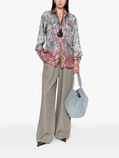 Pierre-louis Mascia Pierre Louis Mascia Printed Silk Shirt In Multi