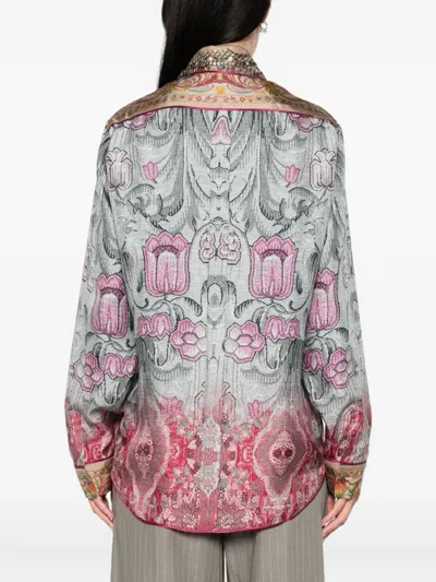 Pierre-louis Mascia Pierre Louis Mascia Printed Silk Shirt In Multi