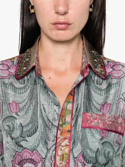 Pierre-louis Mascia Pierre Louis Mascia Printed Silk Shirt In Multi