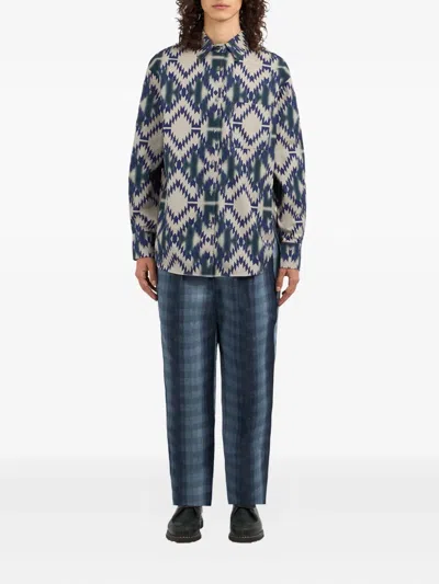 Pierre-louis Mascia Teslabio Geometric-print Shirt In Multi