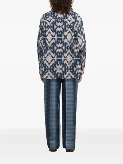 Pierre-louis Mascia Teslabio Geometric-print Shirt In Multi