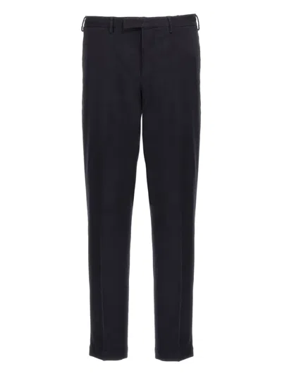 Pt Torino Tailored Black Trousers With Discreet Pockets In Black