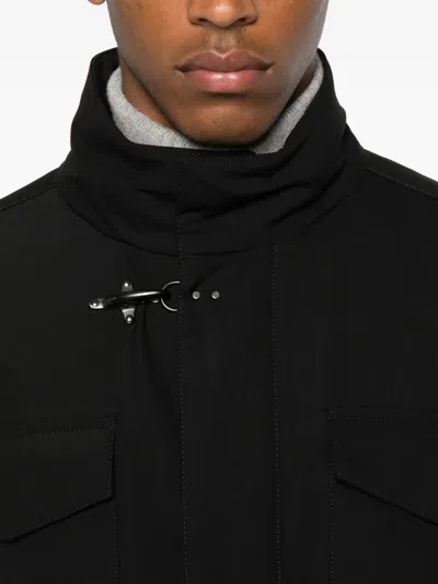 Fay Toggle-fastening Flap-pocket Jacket In Black