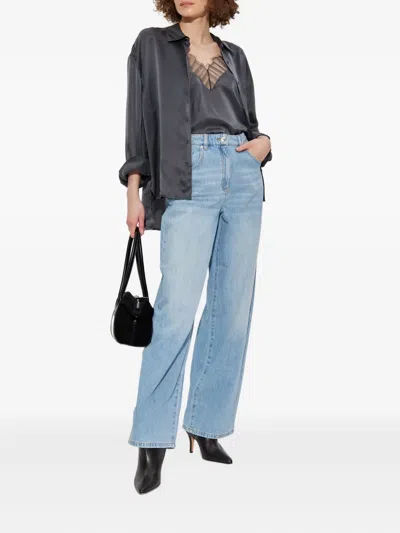 Iro Button-down Silk Shirt In Blue