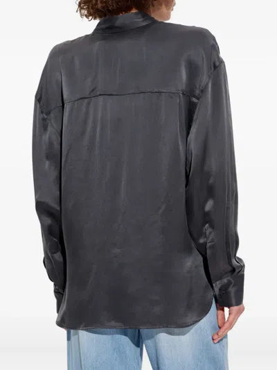 Iro Button-down Silk Shirt In Blue