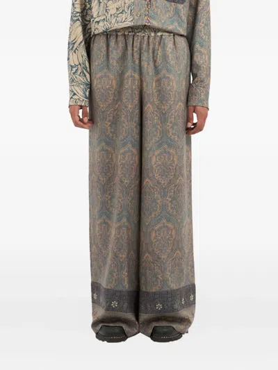 Pierre-louis Mascia K20164 Damask-print Trousers In Multi