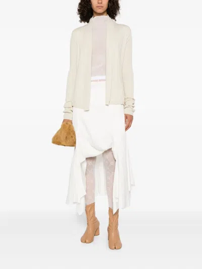 Rick Owens Ribbed Open-front Cardigan In Neutral
