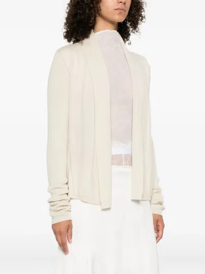 Rick Owens Ribbed Open-front Cardigan In Neutral