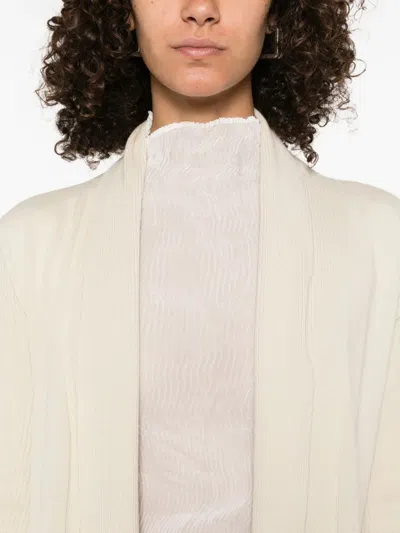 Rick Owens Ribbed Open-front Cardigan In Neutral