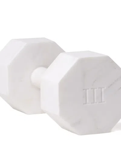 Seletti Octagonal Marble Dumbbell (set Of Two) In White