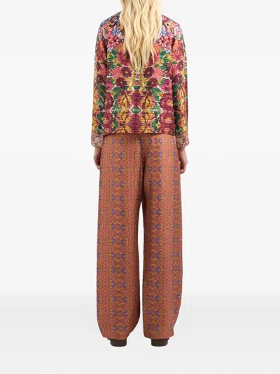 Pierre-louis Mascia Aloe Longsleeve Silk Shirt In Multi