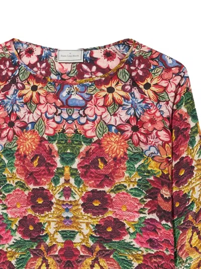 Pierre-louis Mascia Aloe Longsleeve Silk Shirt In Multi