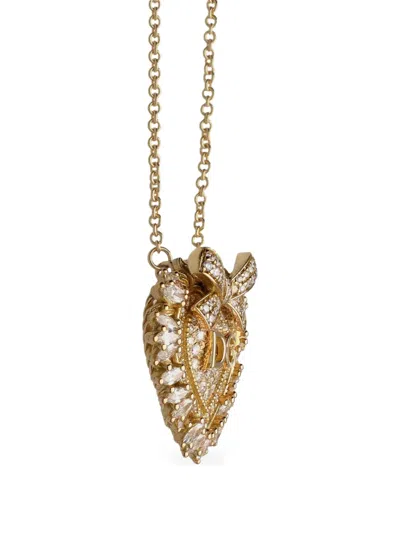 Dolce & Gabbana 18k Yellow Gold Devotion Diamond Necklace In Metallic