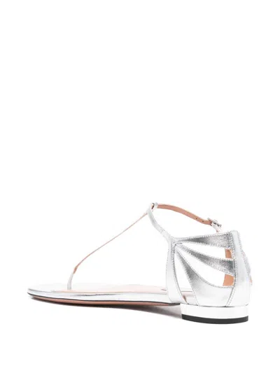 Aquazzura Frida Leather T-bar Flat Sandals