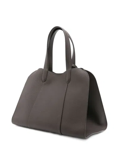 Giorgio Armani Grained Leather Clasp Tote Bag