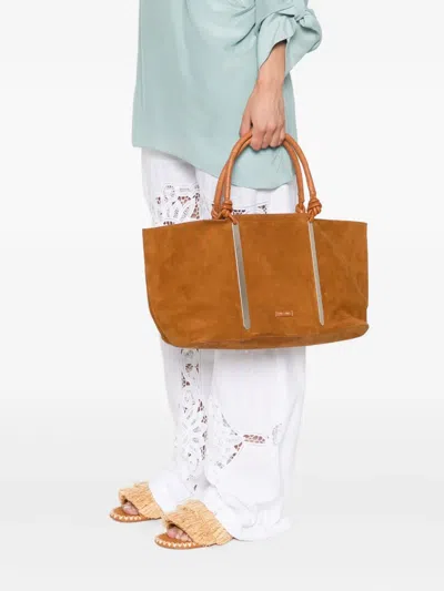 Aquazzura Muse Knotted-handle Suede Tote Bag