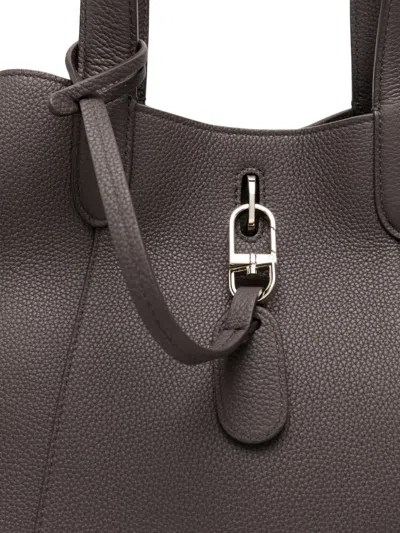 Giorgio Armani Grained Leather Clasp Tote Bag