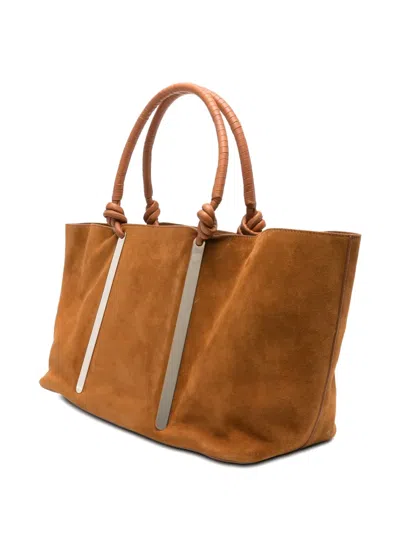 Aquazzura Muse Knotted-handle Suede Tote Bag