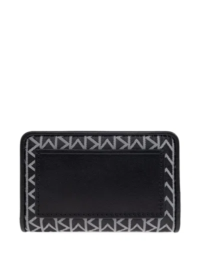 Michael Michael Kors Chevron-pattern Zip-around Wallet In Black