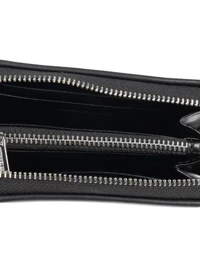 Michael Michael Kors Chevron-pattern Zip-around Wallet In Black