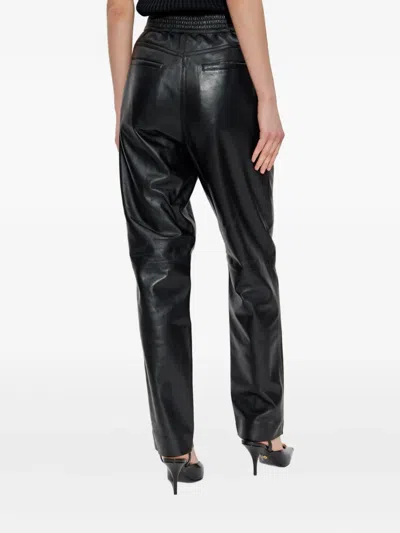 Iro Drawstring Leather Trousers In Black