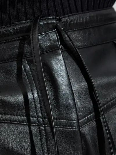 Iro Drawstring Leather Trousers In Black