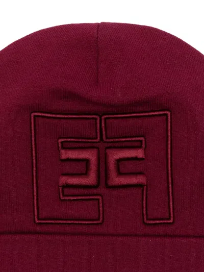 Elisabetta Franchi La Mia Bambina Embroidered-logo Beanie In Brown