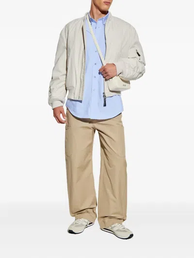 Givenchy Button-down Shirt With Pointed Collar And Embroidered Detail In Blue