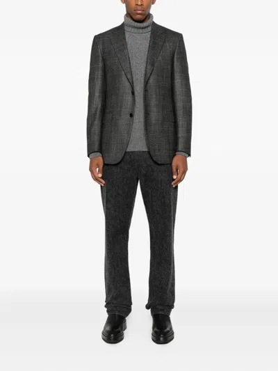Fedeli Cable-knit Turtleneck Sweater In Gray