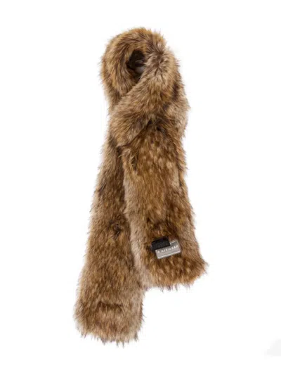 Mm6 Maison Margiela Faux-fur Scarf In Brown