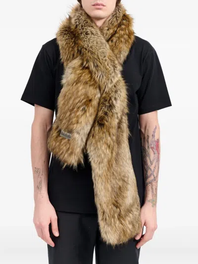 Mm6 Maison Margiela Faux-fur Scarf In Brown