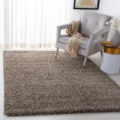 Safavieh Evolution Shag Machine Made Area Rug, Brown Shag / Flokati Style Easy Care In Brown