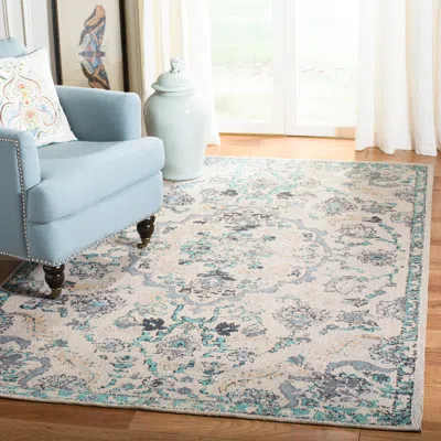 Safavieh Classic Vintage Machine Made Area Rug, Grey / Turquoise Traditional Style Easy Care In Neutral