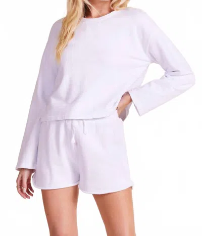 Bobi Wide Sleeve Boxy Sweatshirt In White In White