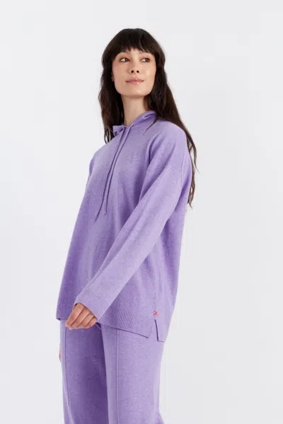 Chinti & Parker Wool Cashmere Blend Relaxed Hoodie Sweater In Purple