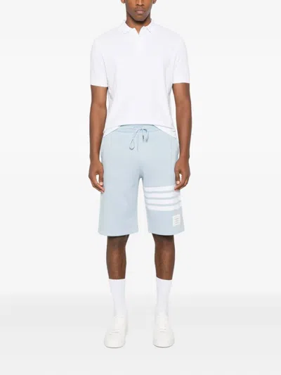 Thom Browne Three-stripe Track Shorts - Men's - Cotton In Blue