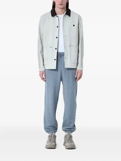 Moncler Drawstring-waistband Logo-detail Track Pants In Blue