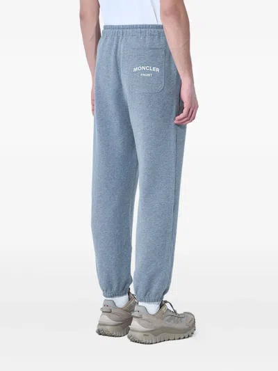 Moncler Drawstring-waistband Logo-detail Track Pants In Blue