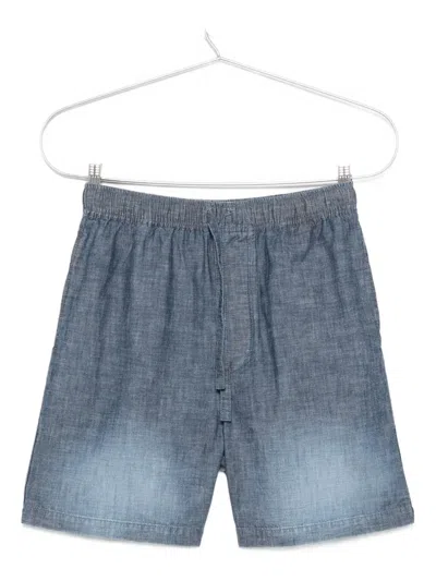 Loewe Bermuda Shorts With Back Pockets And Elastic Waistband In Blue