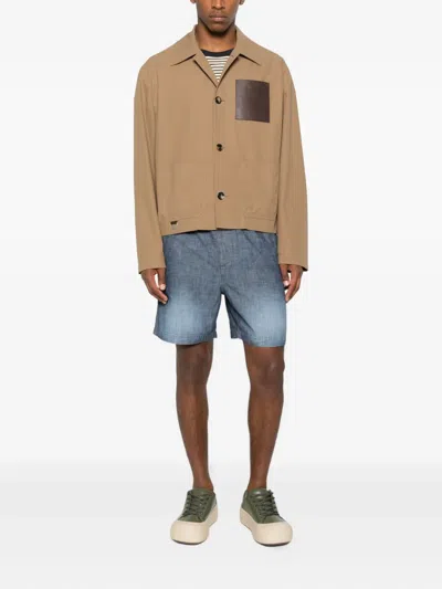 Loewe Bermuda Shorts With Back Pockets And Elastic Waistband In Blue