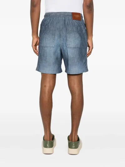 Loewe Bermuda Shorts With Back Pockets And Elastic Waistband In Blue
