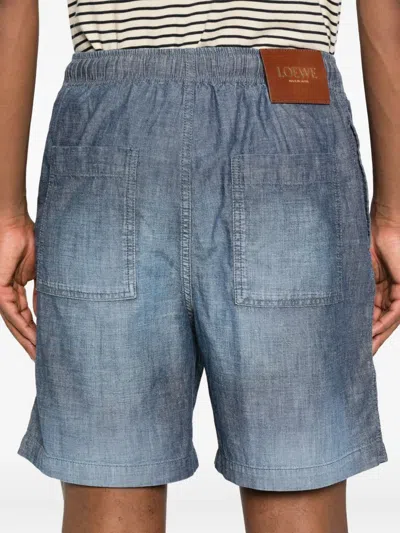 Loewe Bermuda Shorts With Back Pockets And Elastic Waistband In Blue