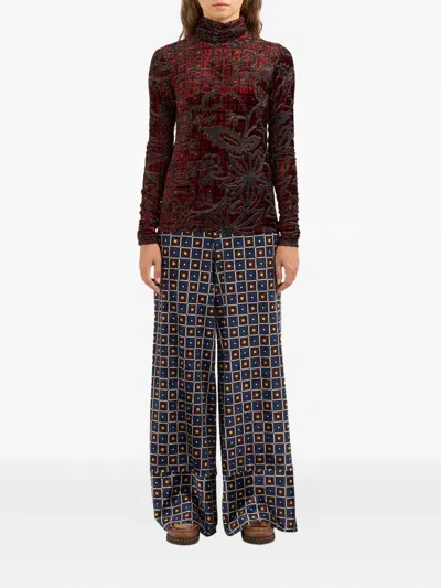 Pierre-louis Mascia Pillow Floral-pattern High-neck Top In Multi